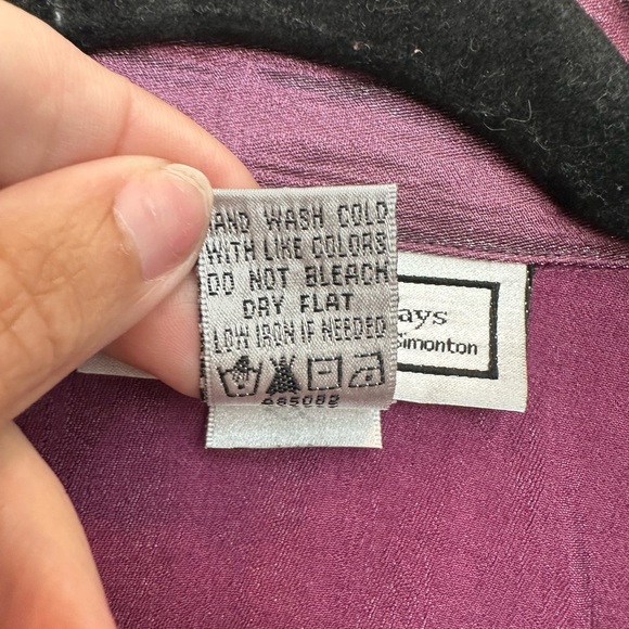 Vintage Simonton Says Purple Mauve Metallic Shimmer Gorgeous Blouse Plus Size 1X - Picture 9 of 11